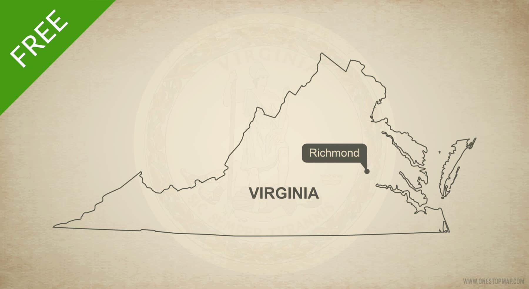 clipart map of virginia - photo #33