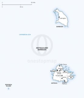 Vector map of Antigua and Barbuda political
