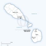Vector map of Saint Kitts and Nevis political