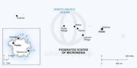 Vector map of Micronesia political