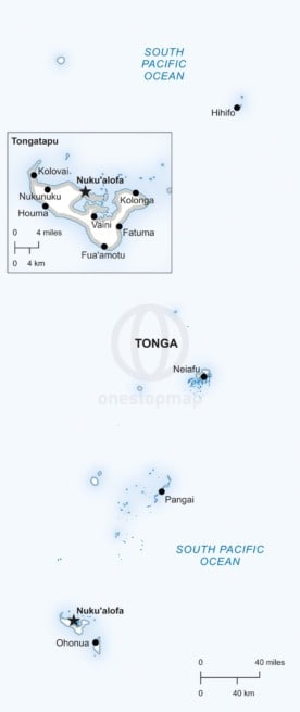 Vector map of Tonga political