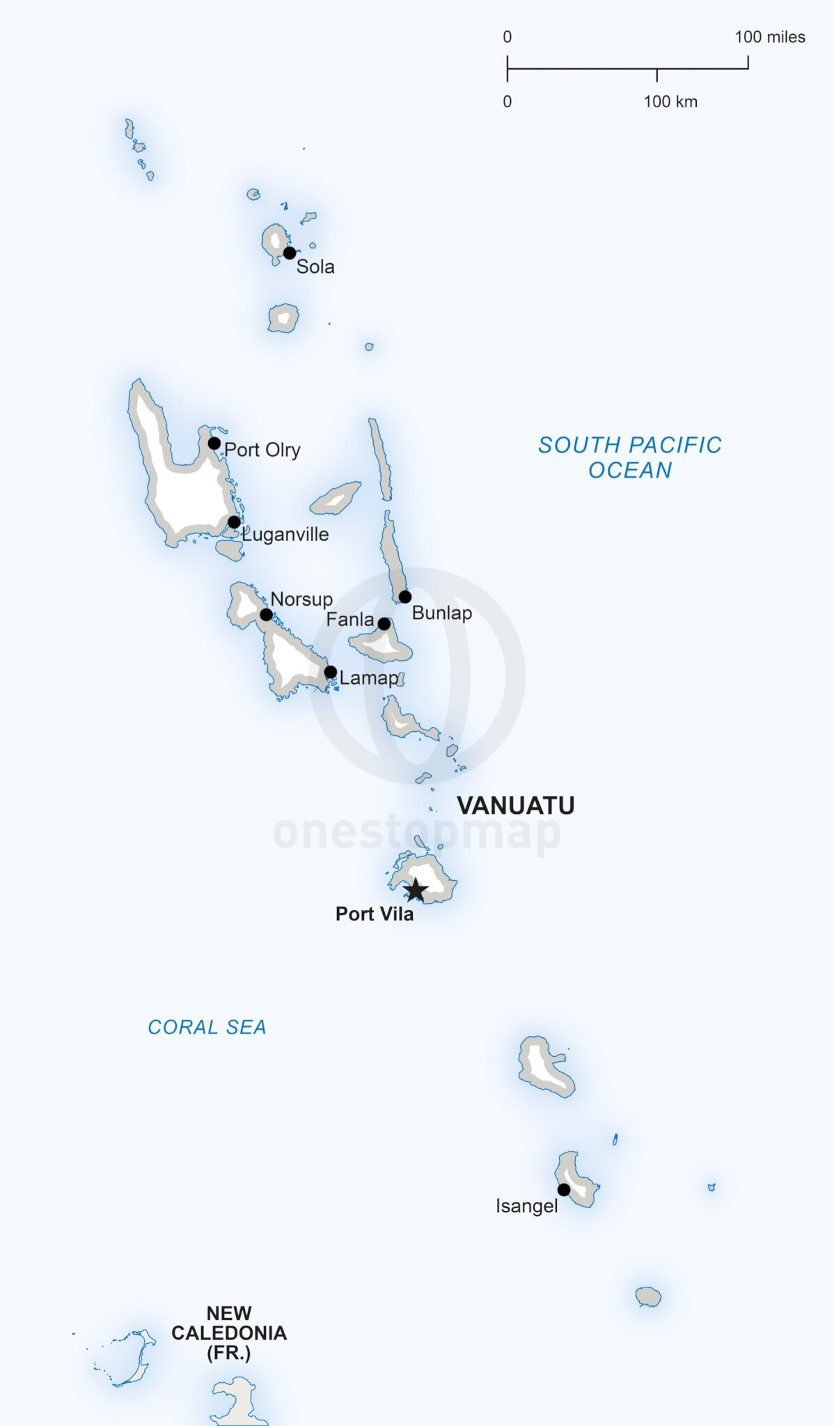 Vector Map of Vanuatu Political | One Stop Map