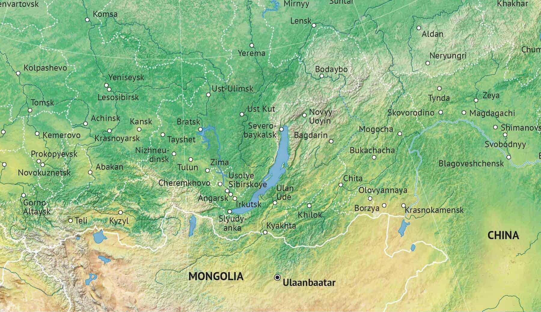 Vector Map Russia political with shaded relief | One Stop Map