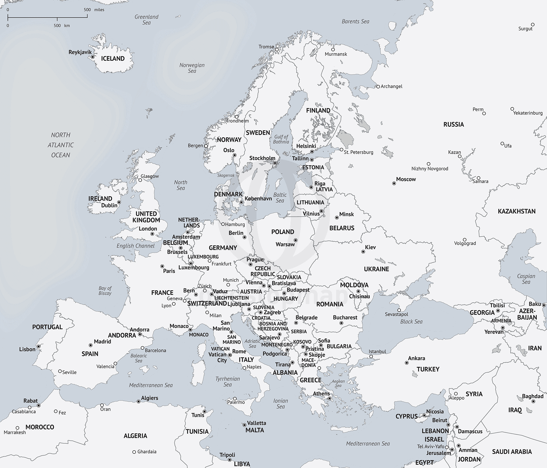 Vector Map Of Western Europe Political One Stop Map