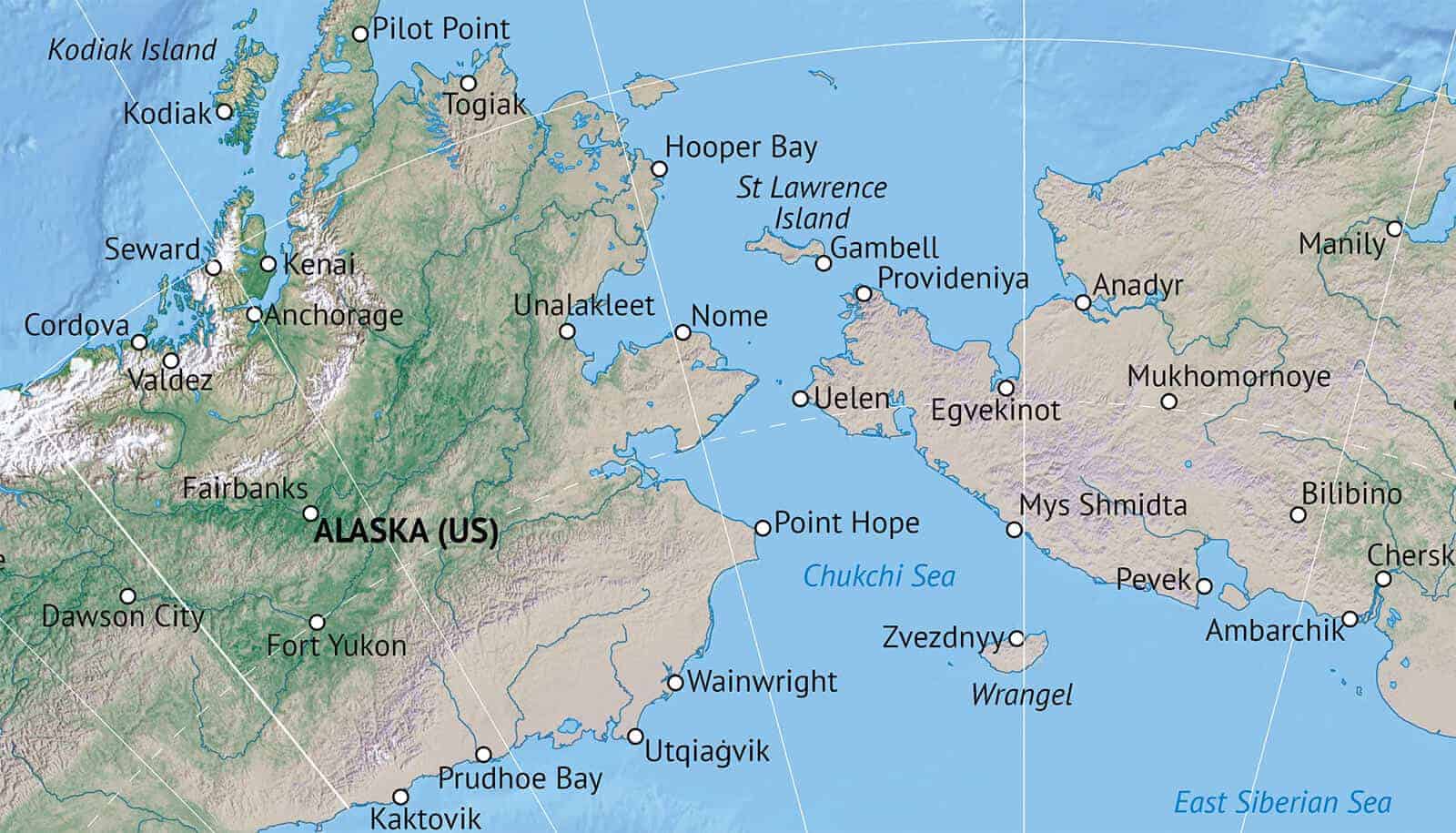 Detail of the Arctic map