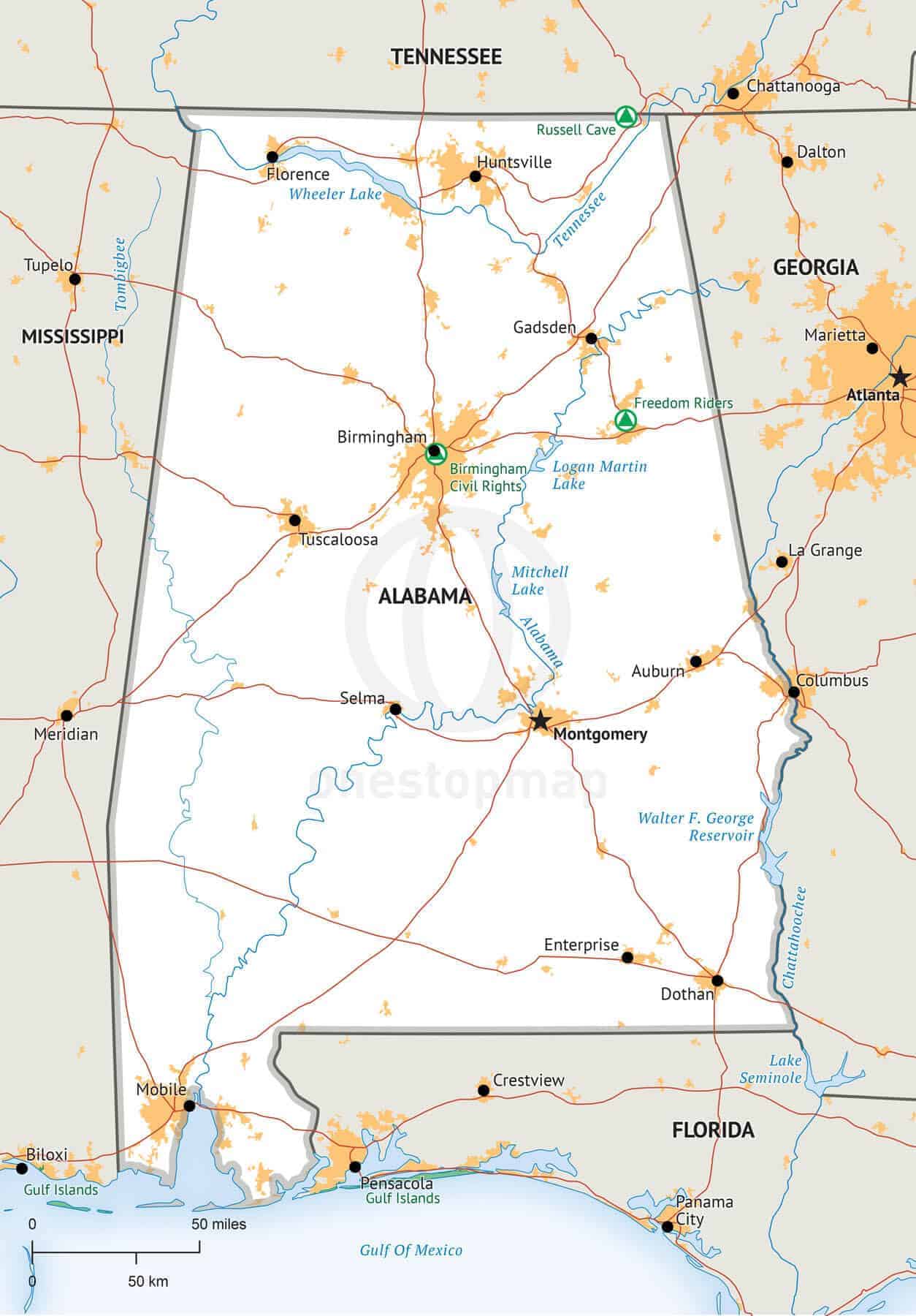 Alabama Map / Rural Alabama economic development gets new push with