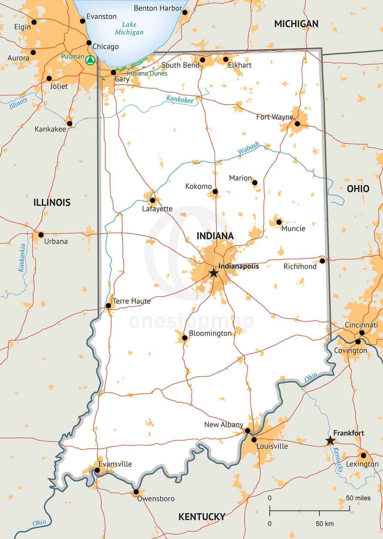 Indiana State Map Printable