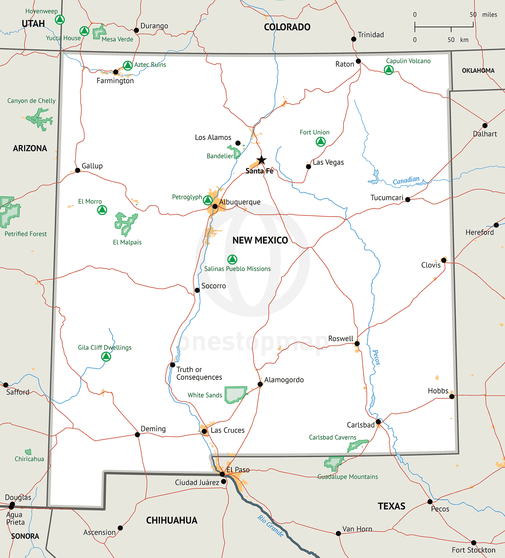 Printable Map Of New Mexico