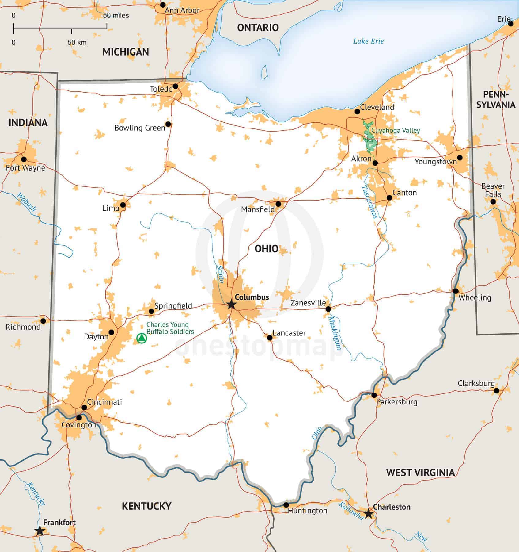 Detailed Map Of Ohio Cities