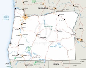 Free vector map of Oregon outline | One Stop Map