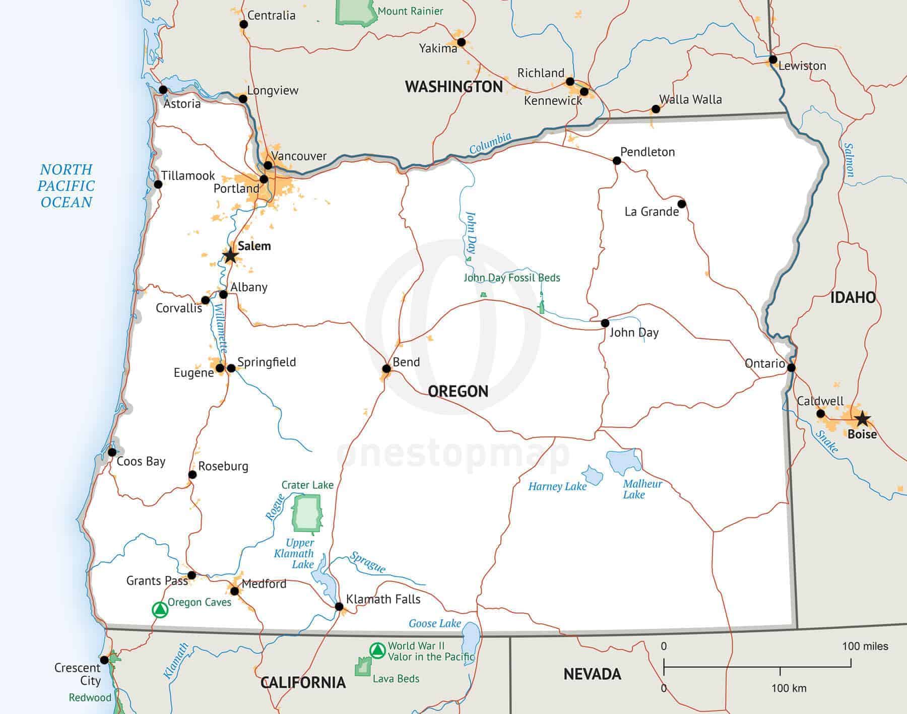 Printable Map Of Oregon