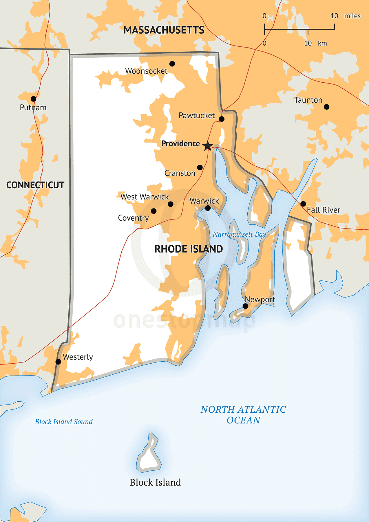 Vector map Newport Rhode Island