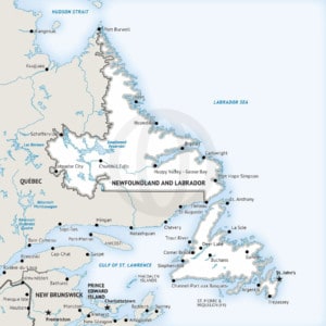 Stock Vector Map of Newfoundland and Labrador | One Stop Map