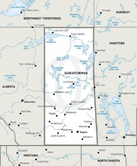 Stock vector map of Saskatchewan