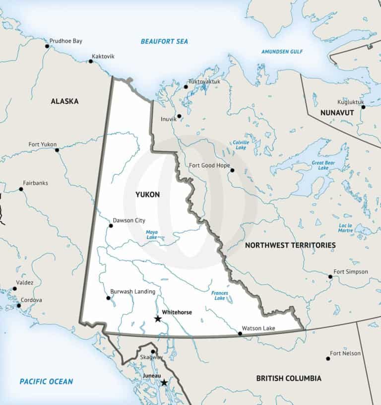 Stock vector map of Yukon Territory