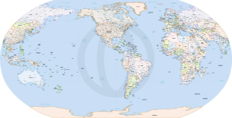 Formal map North and South America centered