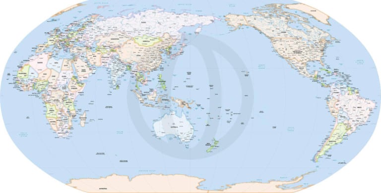 Formal map, Australia and Asia centered