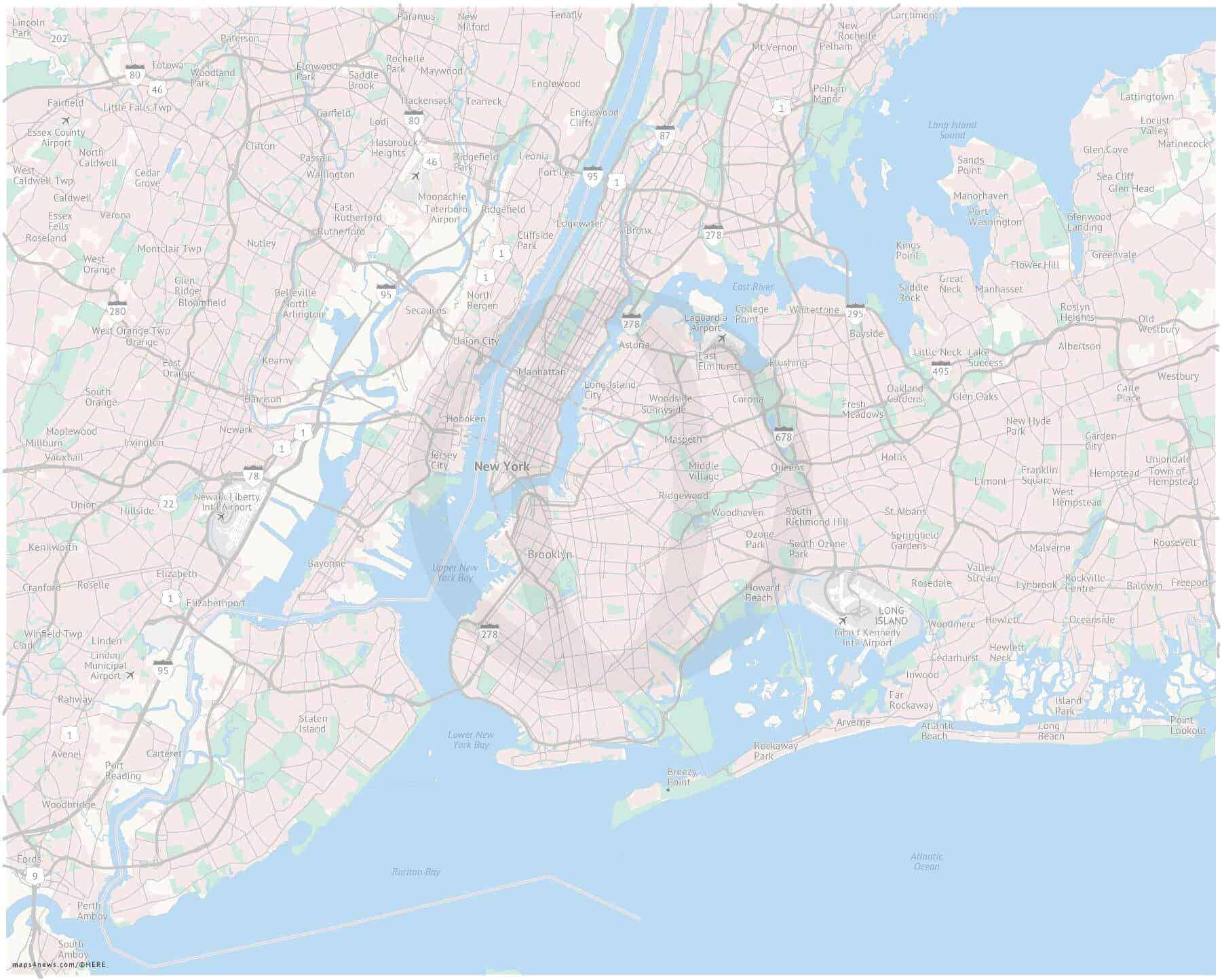 Map Of New York City And Airports United States Map