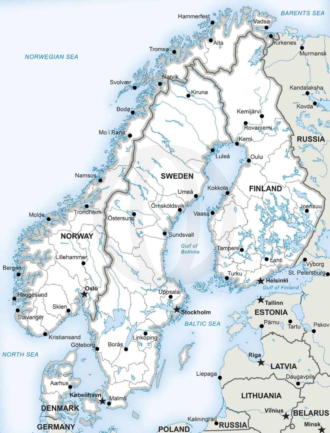 Vector Map Of Scandinavia Political One Stop Map 734 Scandinavia Web 1100x1441