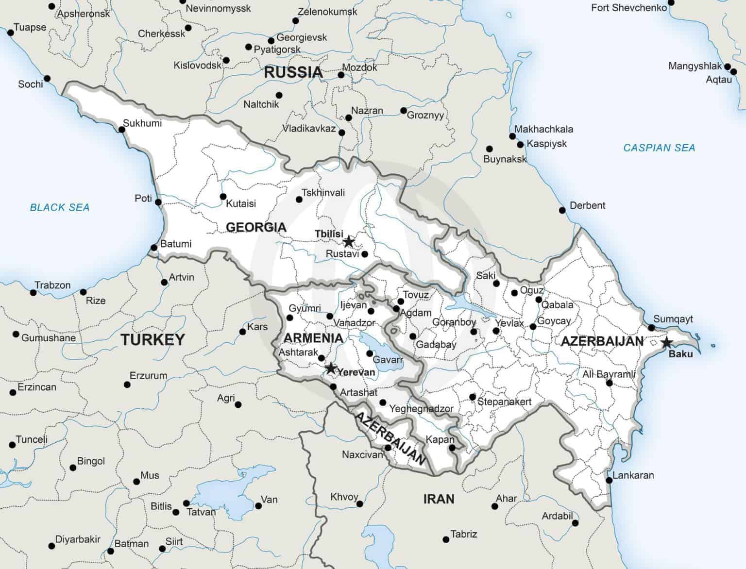 Vector Map of the Caucasus Political One Stop Map