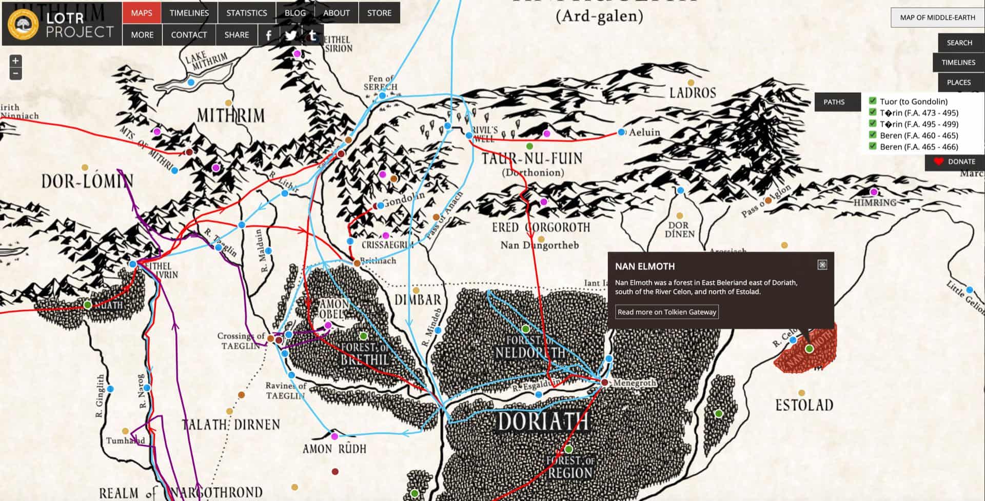The lord of the rings ski map.