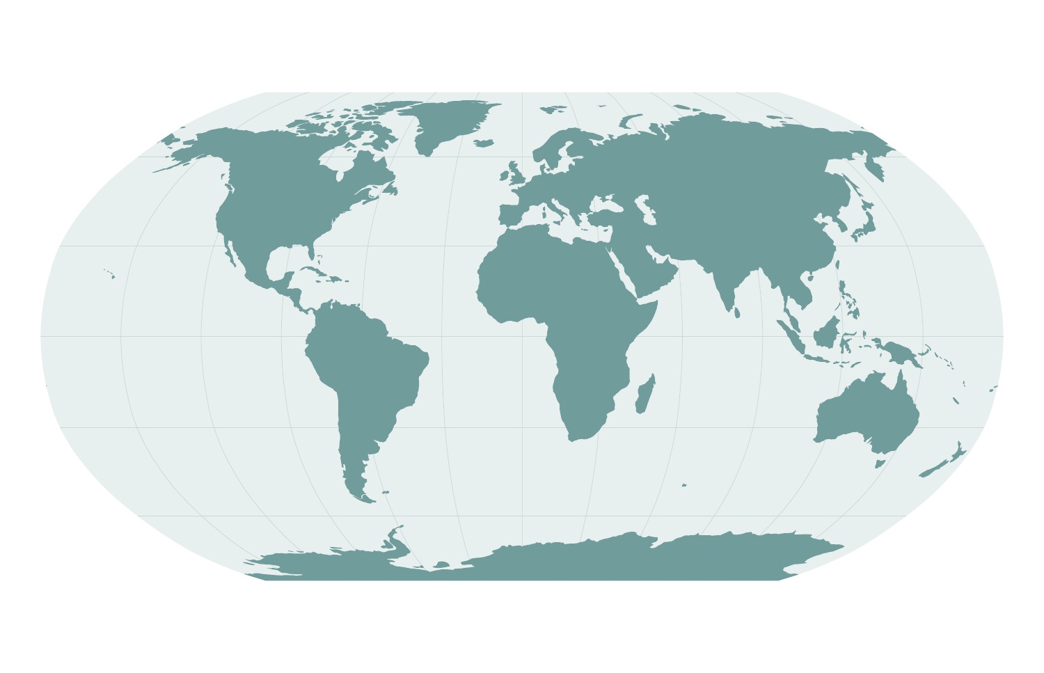 Robinson projection of Natural Earth land outlines